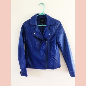 Blue “Leather” Moto Jacket